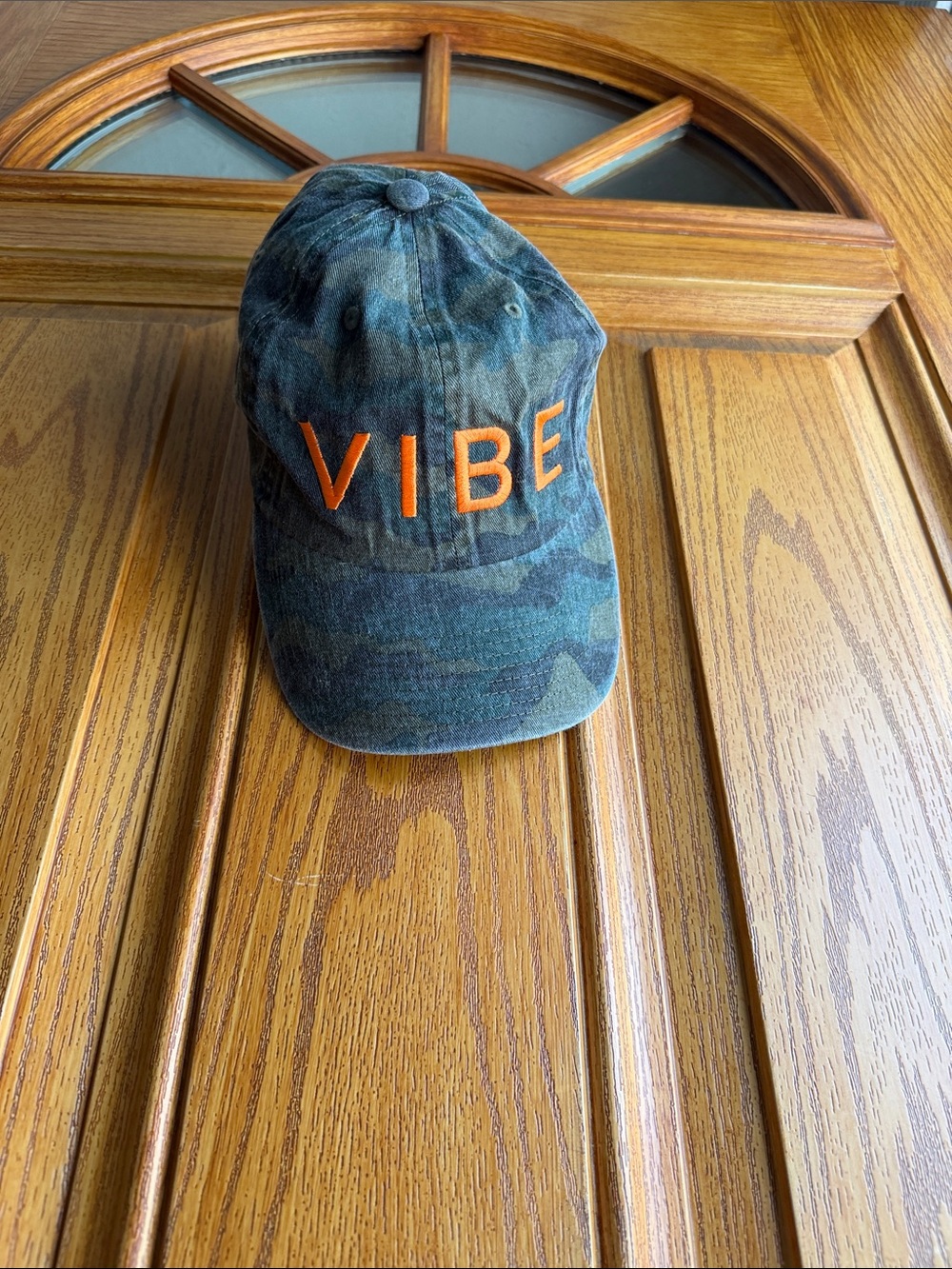 Mitchell & Ness Camo 'VIBE' Hat with Orange Embroidery